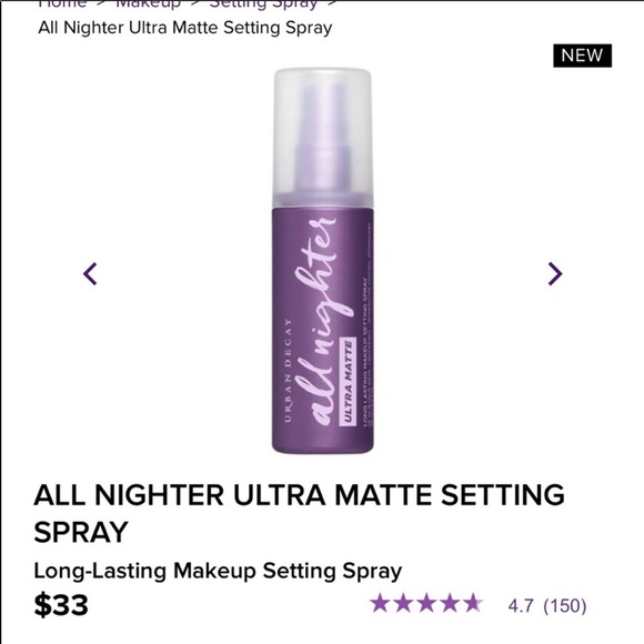 UB All nighter long lasting setting spray NIB - Picture 6 of 6